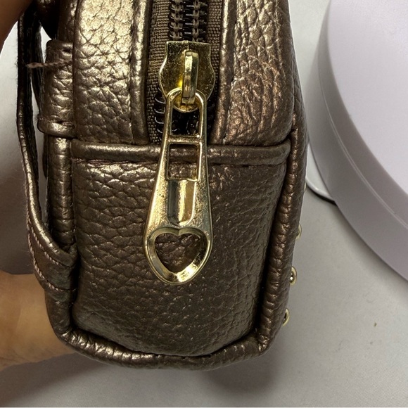 Gold Studded Bronze Mini Backpack Keychain FOB Bag Charm - Picture 7 of 9